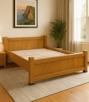 Pat dormitor Montana lemn masiv, suport saltea inclus, 160 x 200 cm