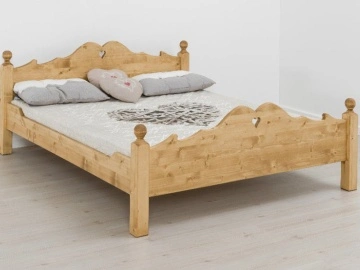 Pat rustic Rustika Lena lemn masiv, 90 x 200 cm, 140 cm, 160 cm sau 180 x 200 cm - Img 3
