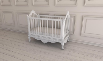 Patut Bebe dormitor Stefania, Lemn Masiv, 129 x 69 x 113 cm - Img 1