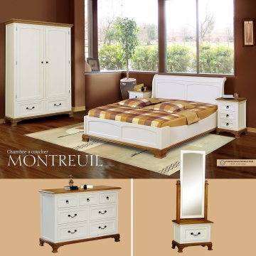 Set mobila dormitor Montreal, 3 piese lemn masiv, pat 160 x 200 cm - Img 5