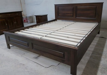 Set mobila dormitor Nocce lemn masiv tei maro colonial, 3 piese, configurabil - Img 4