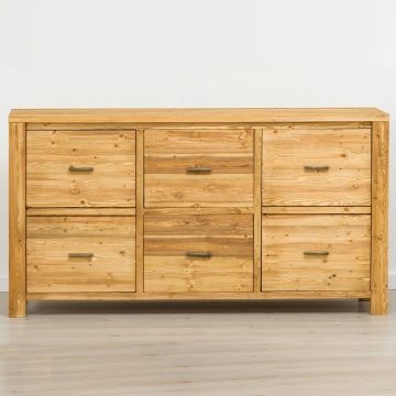 Bufet cu 2 usi si 2 sertare Colibri, Lemn masiv periat, 160 x 46 x 85 cm - Img 2