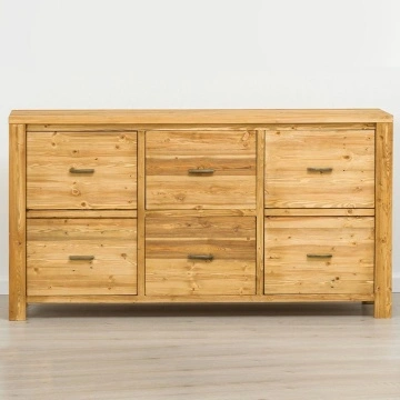 Bufet cu 2 usi si 2 sertare Colibri, Lemn masiv periat, 160 x 46 x 85 cm - Img 2