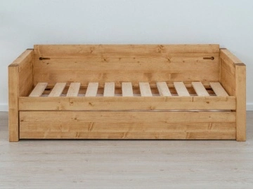 Canapea Lemn Masiv Ecuador model extensibil cu tapiterie, 206 x 90 x 70 cm - Img 4