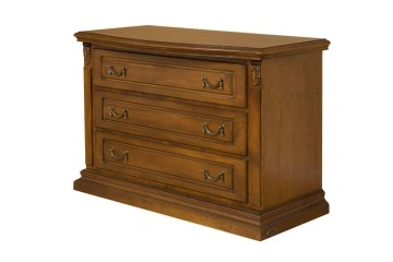 Comoda 3 sertare + Oglinda Donatello Classic Stil, finisaj furnir nuc, 118 x 55 x 189 cm - Img 6