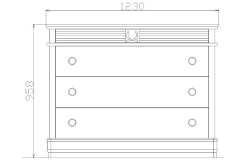 Comoda cu 3 sertare dormitor Marsilia, lemn masiv, 123 x 54 x 95.8 cm - Img 4