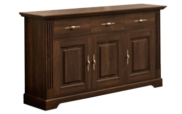 Comoda dormitor Nocce lemn masiv, 3 usi si 3 sertare, 115 x 41 x 75 cm - Img 3