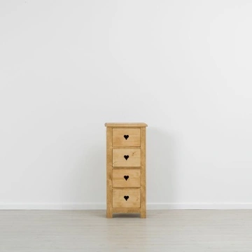 Comoda Lemn Masiv dormitor Rustic Ana cu 4 sertare, 48 x 42 x 107 cm - Img 2