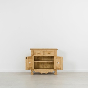 Comoda Lemn Masiv dormitor Rustic Flame cu 2 usi 2 sertare, 90 x 46 x 85 cm - Img 4