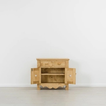 Comoda Lemn Masiv dormitor Rustika cu 2 usi 2 sertare, 90 x 46 x 85 cm - Img 4