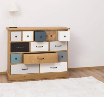 Comoda lemn masiv multicolor cu 13 sertare My Julietta, 120 x 48 x 95 cm - Img 2
