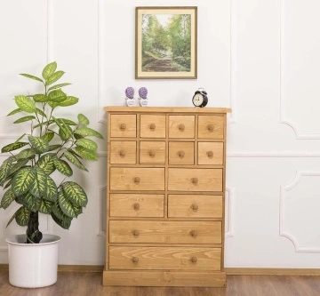 Comoda lemn masiv My Julietta cu 14 sertare, 87 x 36 x 122 cm