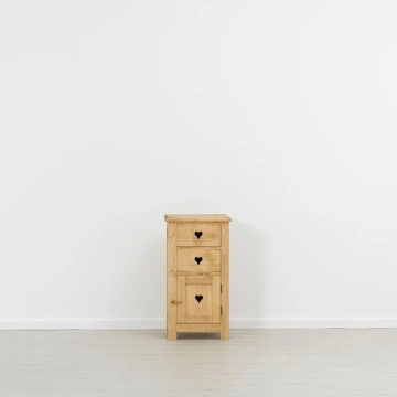 Comoda Lemn Masiv Rustic Ana, 1 usa si 2 sertare, 48 x 42 x 89 cm - Img 3