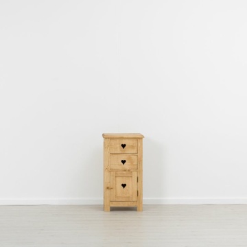 Comoda Lemn Masiv Rustic Love, 1 usa si 2 sertare, 48 x 42 x 89 cm - Img 3