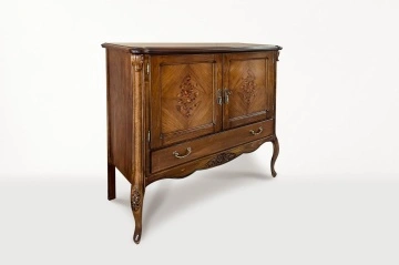 Comoda Monalisa Classic Stil cu 2 usi si 1 sertar, furnir nuc cu intarsie, 123 x 51 x H 125 cm - Img 3
