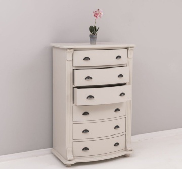 Comoda Narcis lemn masiv, 6 sertare curbate, 80 x 48 x 120 cm - Img 3