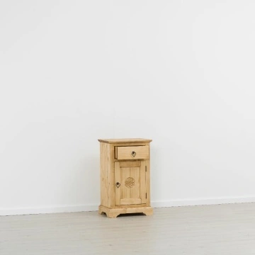 Comoda Rustic Alpin lemn masiv, 1 usa si 1 sertar, 52 x 38 x 85 cm - Img 2