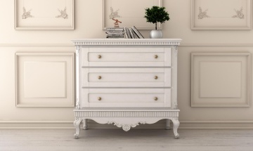 Comoda Stefania cu 3 sertare, lemn masiv, 120 x 54 x 109 cm - Img 2