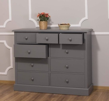 Comoda Vanesa cu 9 sertare, lemn masiv, 122 x 41 x 97 cm - Img 4