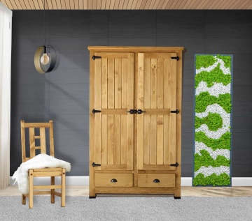 Dulap dormitor Montana lemn masiv, 2 usi si 2 sertare, 125 x 56 x 200 cm - Img 3