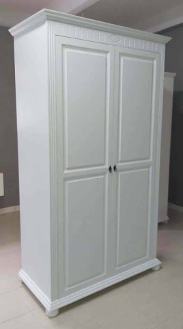 Dulap dormitor Noblesse cu 2 usi, Lemn Masiv, 120 x 60 x 210 cm, Alb - Img 4