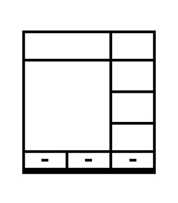 Dulap Lovely Home cu 3 usi si 3 sertare, lemn masiv + mdf alb, 200 x 62 x 210 cm - Img 4
