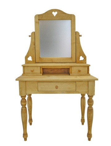 Masa de toaleta Rustic Flame lemn masiv, 85 x 45/23 x 161 cm - Img 2