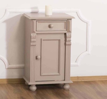 Noptiera cu ornamente florale lemn masiv, 45 x 35 x 72 cm - Img 3