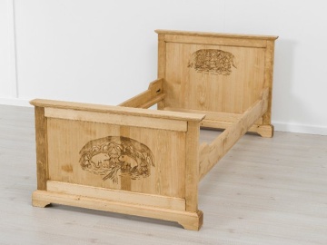 Pat lemn masiv dormitor Rustic Alpin, 90 x 200 cm - Img 5