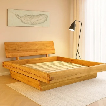 Pat lemn masiv stejar Davamon model cu sertar, 140 cm, 160 cm, 180 cm sau 200 cm - Img 3