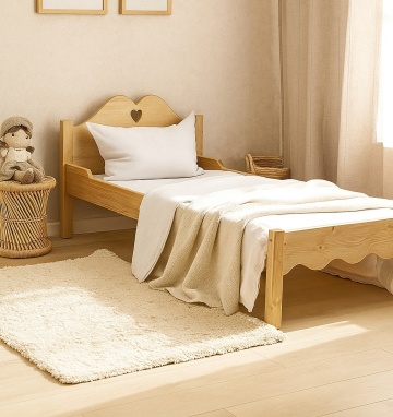 Pat Rustic Lemn Masiv Rustika Pino, 90 cm, 140 cm, 160 cm sau 180 x 200 cm - Img 2