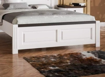 Pat Sara Prime lemn masiv finisaj alb unt - nuc, 90 cm, 120 cm, 140 cm, 160 cm sau 180 cm sau 200 × 200 cm - Img 3