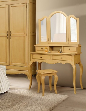 Set Masa de toaleta Celine lemn masiv, 110 x 42 x 156 cm - Img 3