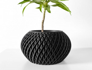 Kio - Ghiveci cu design unic pentru interior cu drenaj pentru plante: imprimat 3D - Img 3