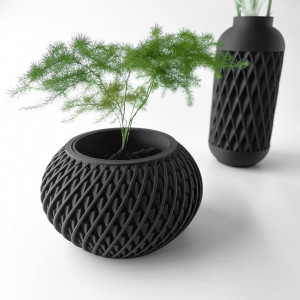 Kio - Ghiveci cu design unic pentru interior cu drenaj pentru plante: imprimat 3D - Img 4
