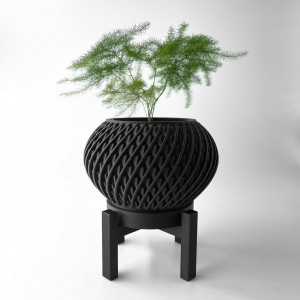 Kio - Ghiveci cu design unic pentru interior cu drenaj pentru plante: imprimat 3D - Img 5