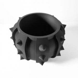 Alver - Ghiveci pentru plante de interior în negru cu țepi și drenaj: imprimat 3D și design unic pentru casă și birou - Img 3