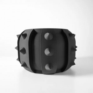 Alver - Ghiveci pentru plante de interior în negru cu țepi și drenaj: imprimat 3D și design unic pentru casă și birou - Img 4
