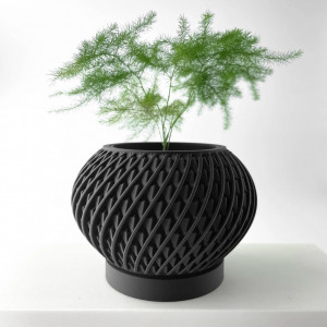 Kio - Ghiveci cu design unic pentru interior cu drenaj pentru plante: imprimat 3D