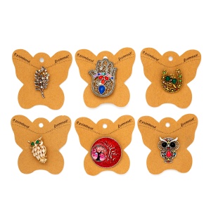 Brosa vintage fluture maro, set 10 buc