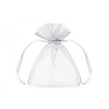 Sac organza alb 8.5*12 cm, set 50 buc