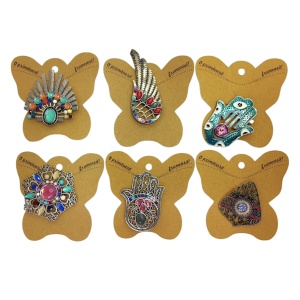 Brosa vintage fluture maro, set 10 buc - Img 3