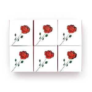 Cutie cu trandafir 65x70mm, set 12 buc