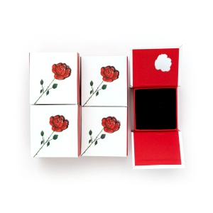Cutie cu trandafir 65x70mm, set 12 buc - Img 3