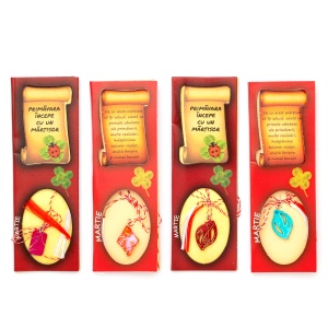 Martisor talisman 1.5x2 cm in cutie 15x5.5 cm, set 10 buc