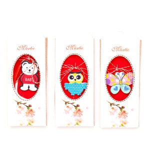 Pandantive lemn copii in cutie, set 10 buc