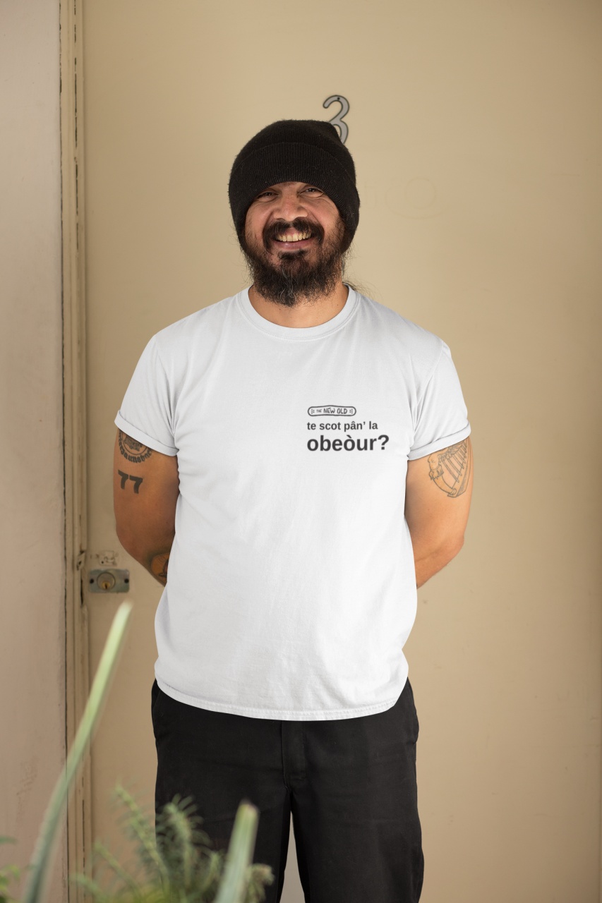 „te scot pân’ la Obeour?” / tricou alb unisex (Marime: XS) - 1 | YEO