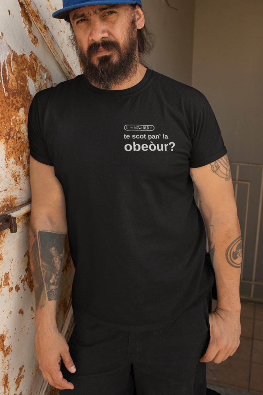 „te scot pân’ la Obeour?” / tricou negru unisex (Marime: L) - 1 | YEO