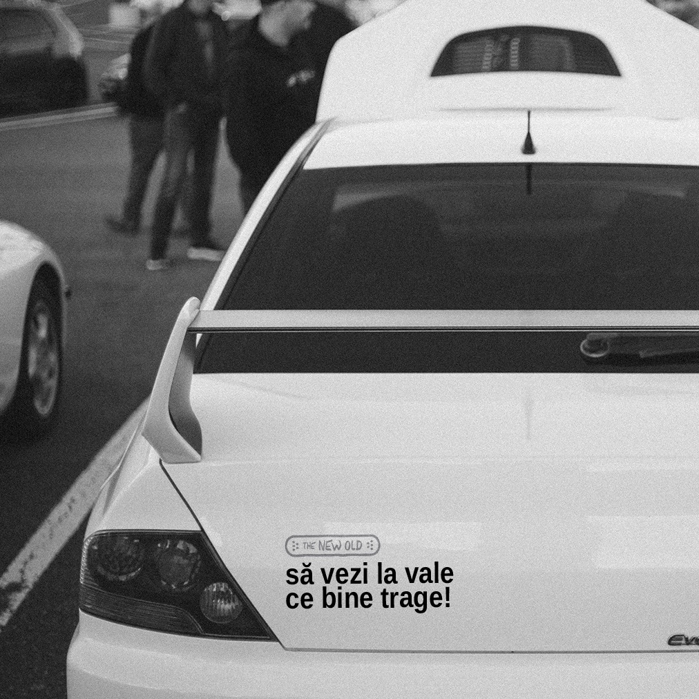 „sa vezi la vale ce bine trage!” / bumper sticker auto (Culoare: Alb) - 1 | YEO