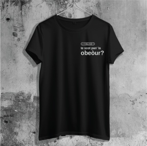 „te scot pân’ la Obeour?” / tricou negru unisex - Img 4